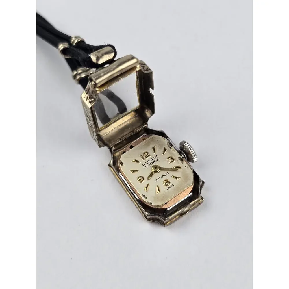 Altair 14k white gold ladies mechanical watch Jos. Boillat 17j Wind-Up Working